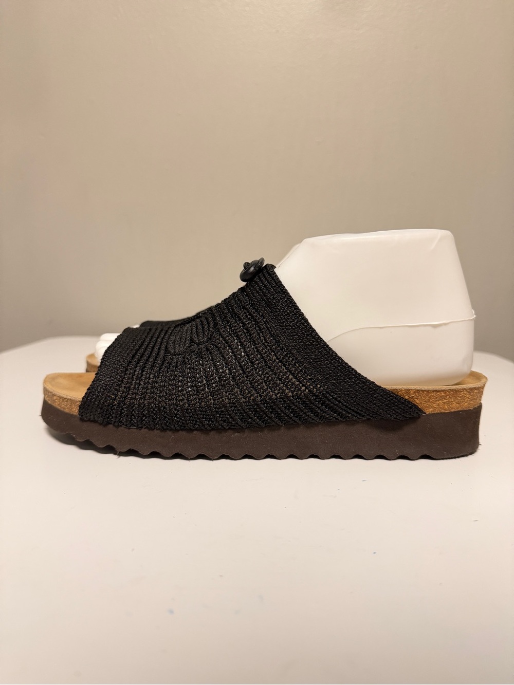 Arcopedico Black Knit Slide Comfy Cork Footbed Sandals Women’s EU 41 US 9.5-10
